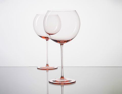 Růžové sklenice na víno Bubbles