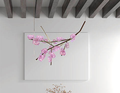 Cherry Twig je umělecké svítidlo, které bude vždy svítit vřelým romantickým světlem za 
každého ročního období.