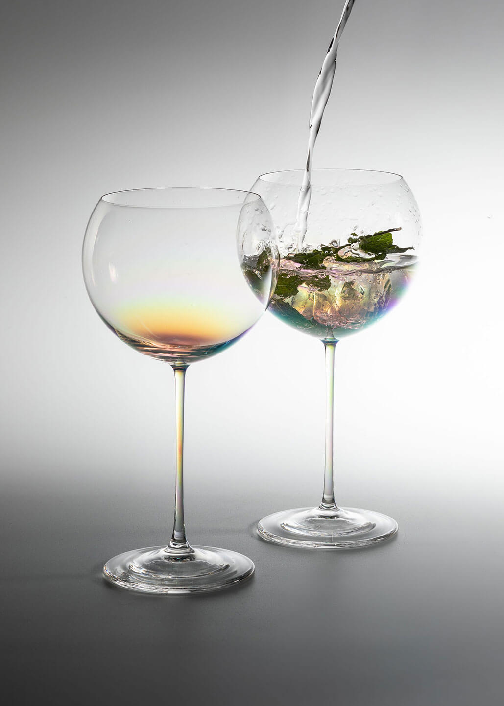 Rainbow Bubbles wine glasses